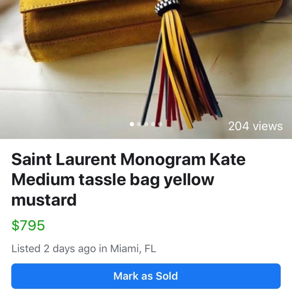 SOLD EBAY Saint Laurent Med Kate Monogram Tassle - Picture 6 of 6